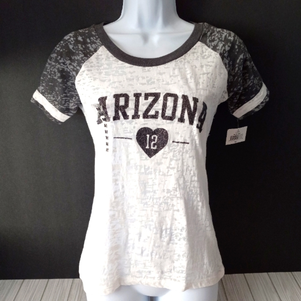 Arizona Semi Sheer Glitter Baseball Tee